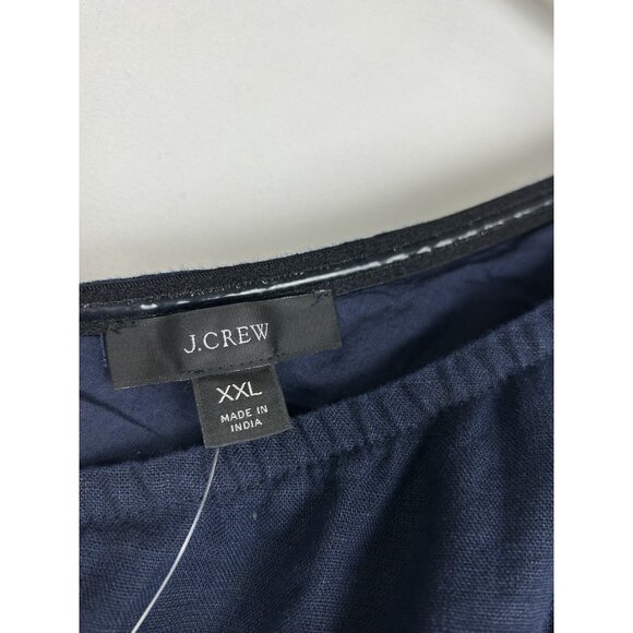 J. CREW Women’s Size XXL One-Shoulder Linen Shift Dress Navy Blue NWT - Picture 14 of 14